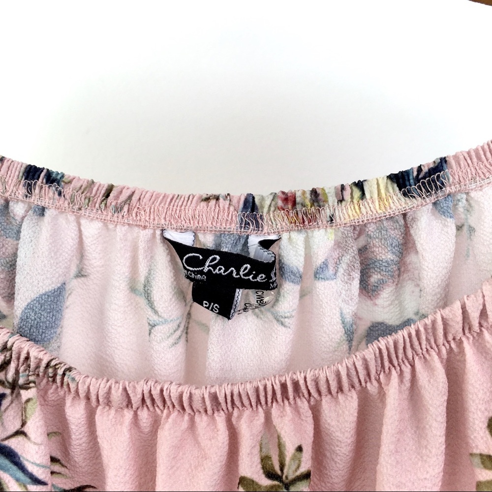 Blush Pink & Floral Blouse by Charlie B - Picture 7 of 7